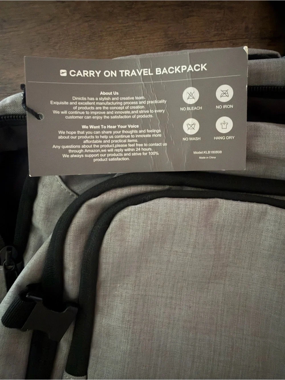 Light Gray Men's Travel Backpack with Multiple Pockets